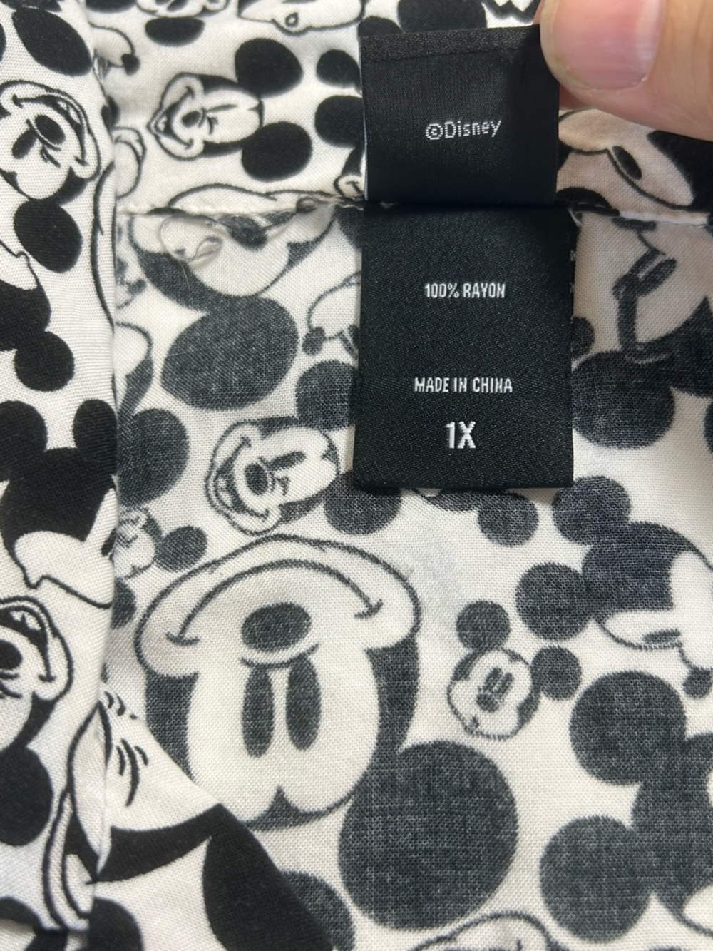 Her Universe Black and White Mickey Mouse Tie-Front Button Down - Picture 8 of 10